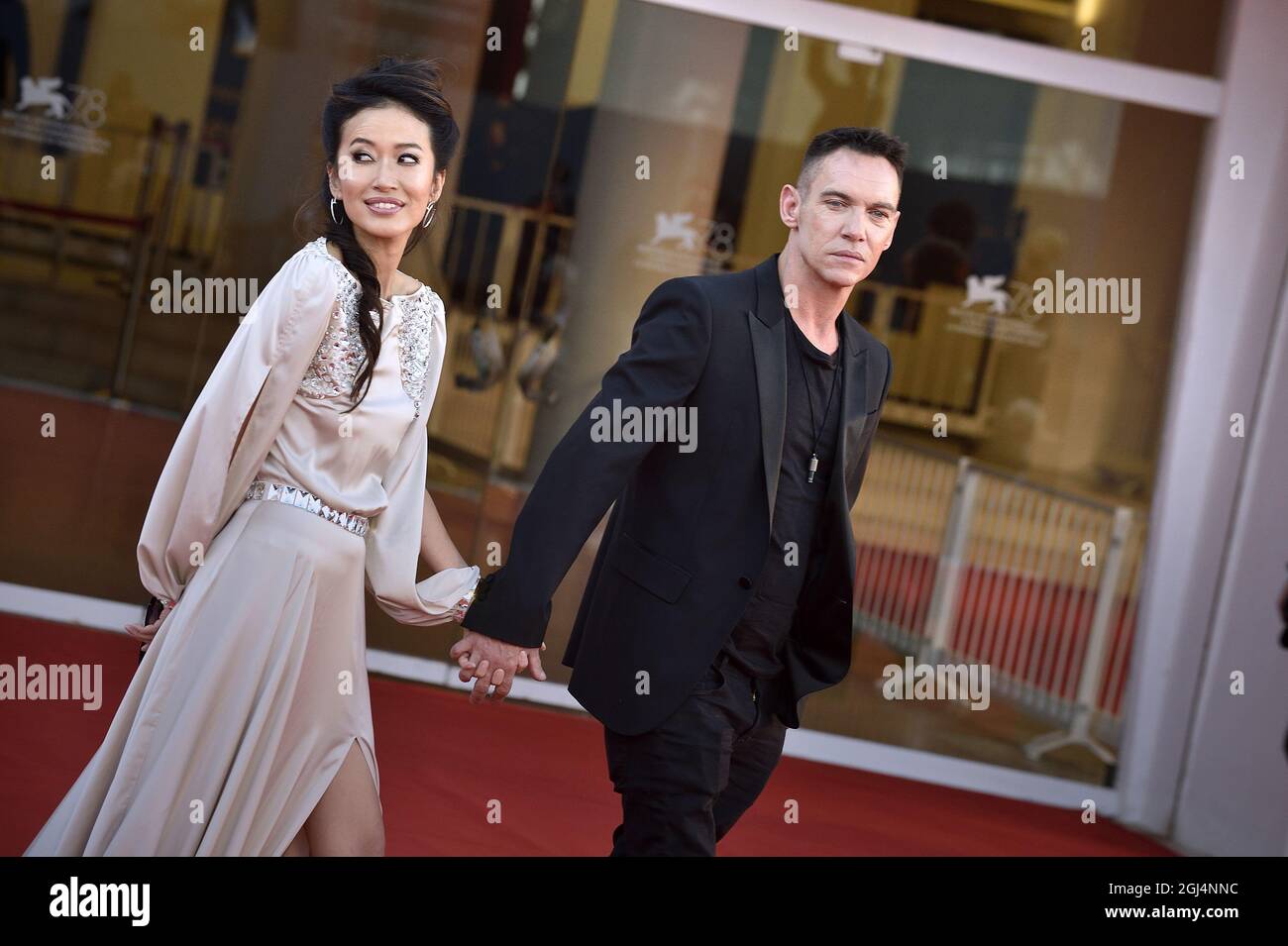 Venice, Italy. 08th Sep, 2021. Mara Lane and Jonathan Rhys Meyers attend the 78th Venice International Film Festival on Wednesday, September 8, 2021 in Venice, Italy. Photo by Rocco Spaziani/UPI Credit: UPI/Alamy Live News Stock Photo