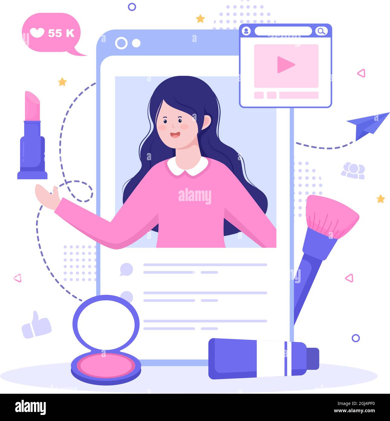 Beauty Blogger Content Creator Background of Recording Makeup Tutorial