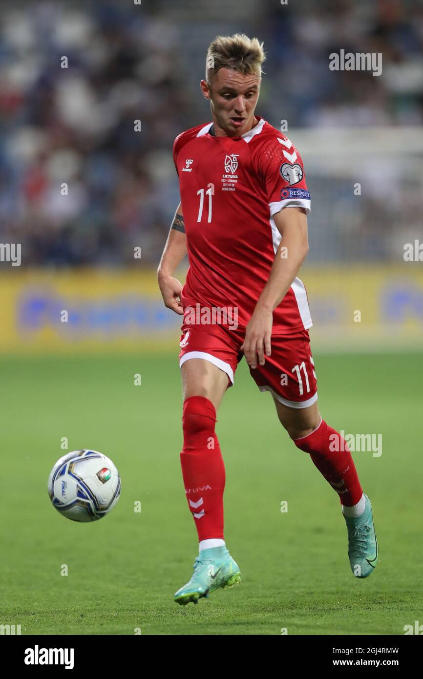 Reggio Emilia, Italy, 8th September 2021. Arvydas Novikovas of Lithuania during the FIFA World Cup qualifiers match at Mapei Stadium, Reggio Emilia. Picture credit should read: Jonathan Moscrop / Sportimage Stock Photo