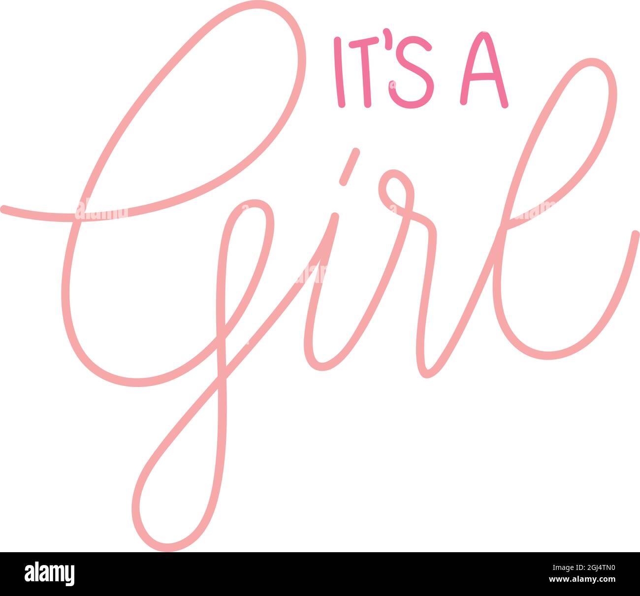 its a girl lettering Stock Vector Image & Art - Alamy