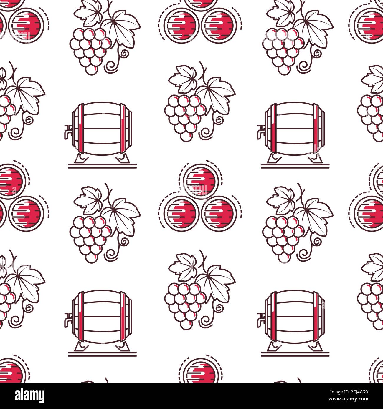 Wine tasting and making, winery seamless pattern Stock Vector Image ...