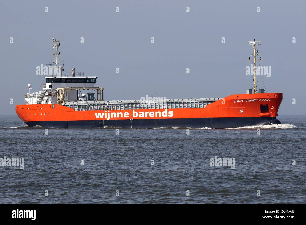 The cargo ship Lady Anne-Lynn will pass Cuxhaven on June 14, 2021 on its way to the Kiel Canal. Stock Photo