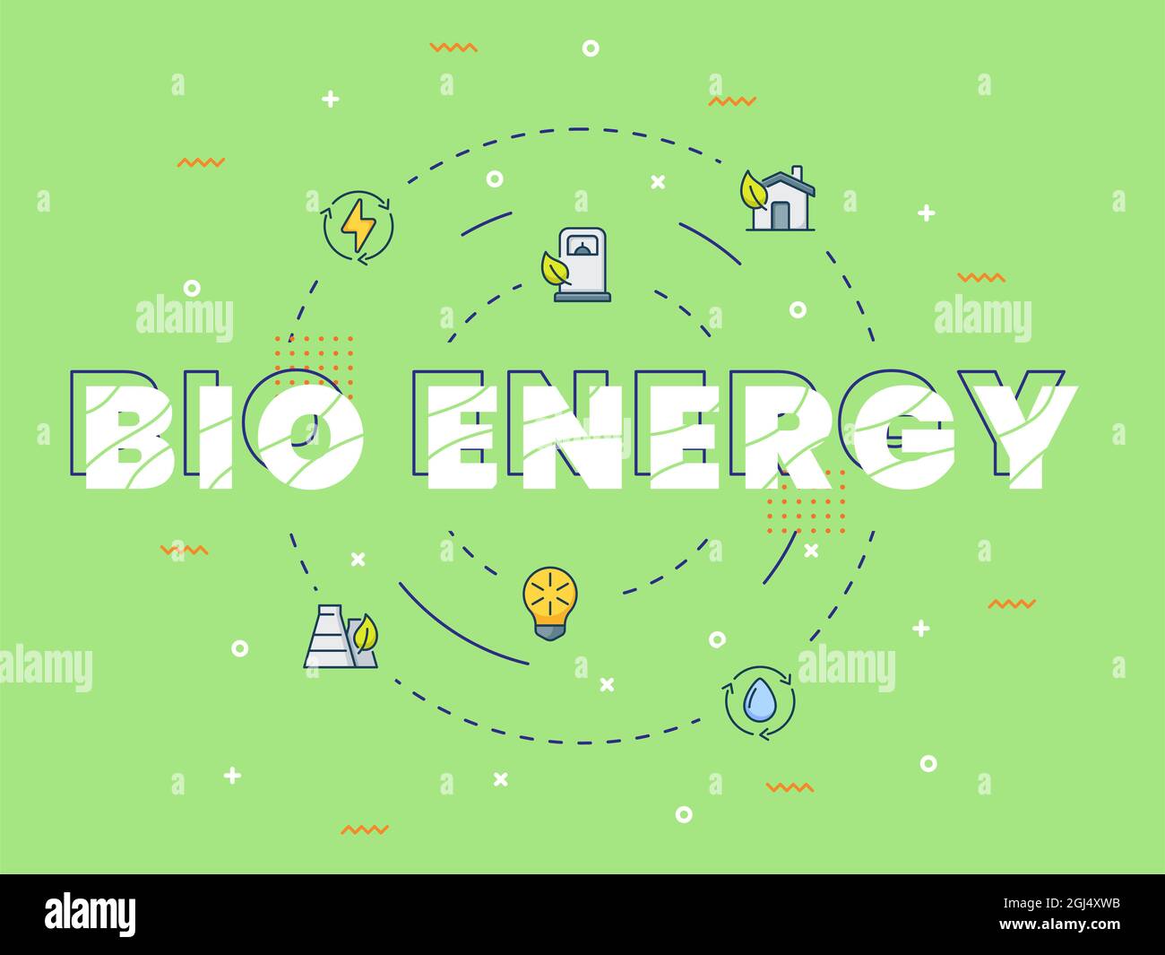 recycling lettering around set icons package green isolated background ...