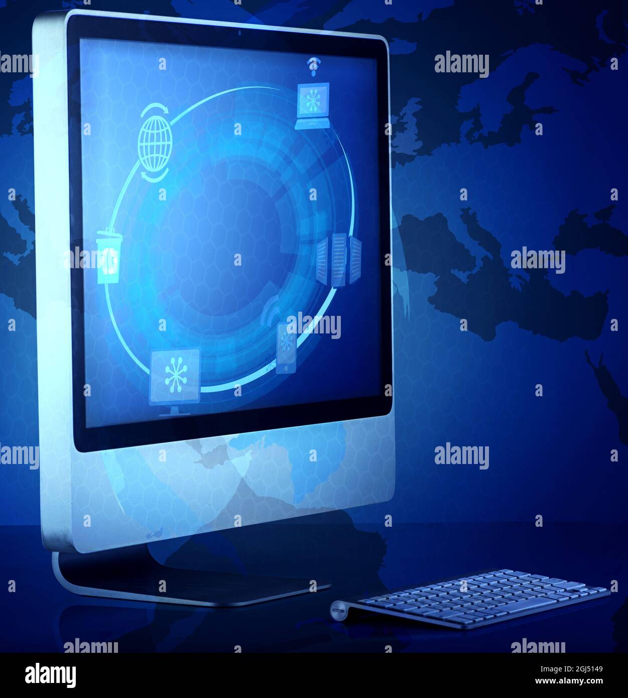 The computer screen in cloud computing concept Stock Photo - Alamy