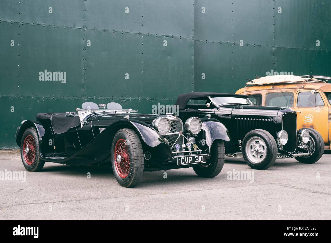 Jaguar SS 100 car at Bicester heritage centre sunday scramble event. Bicester, Oxfordshire, England Stock Photo