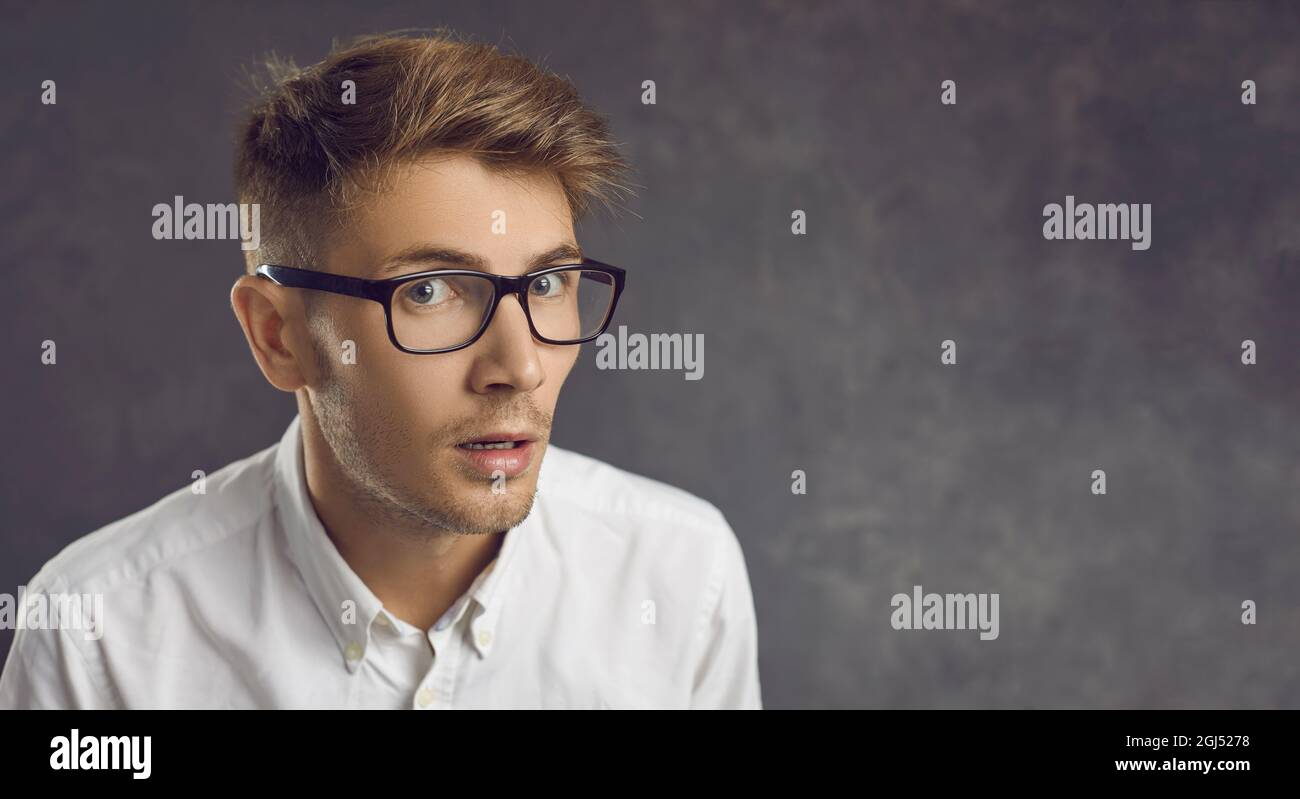 Man looks at you in bewilderment and asks: Friend, did you really do that. This cannot be true. Stock Photo
