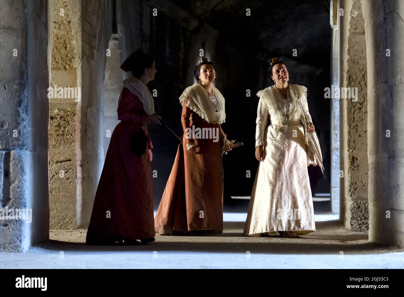 France. Bouches-du-Rhone (13), Camargue, Arles. Costume Day (Pegoulade). Arlesiennes Stock Photo