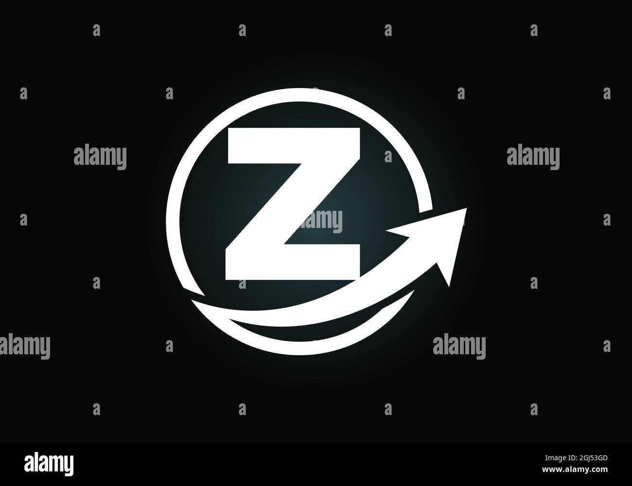 Initial Z monogram alphabet symbol design incorporated with the arrow