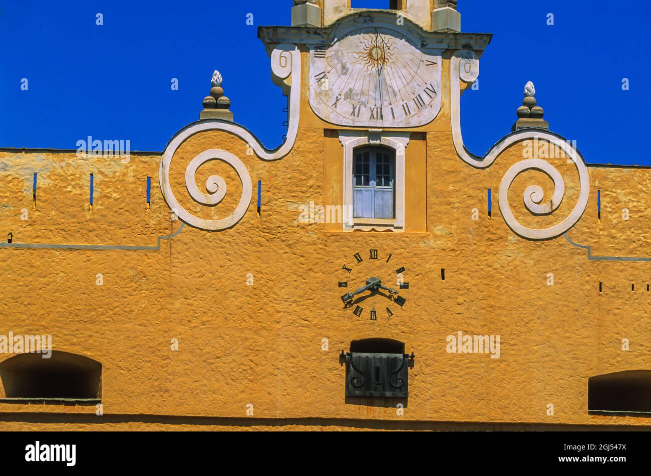 France. Haute-Corse (2B) Bastia. The sundial of a church Stock Photo