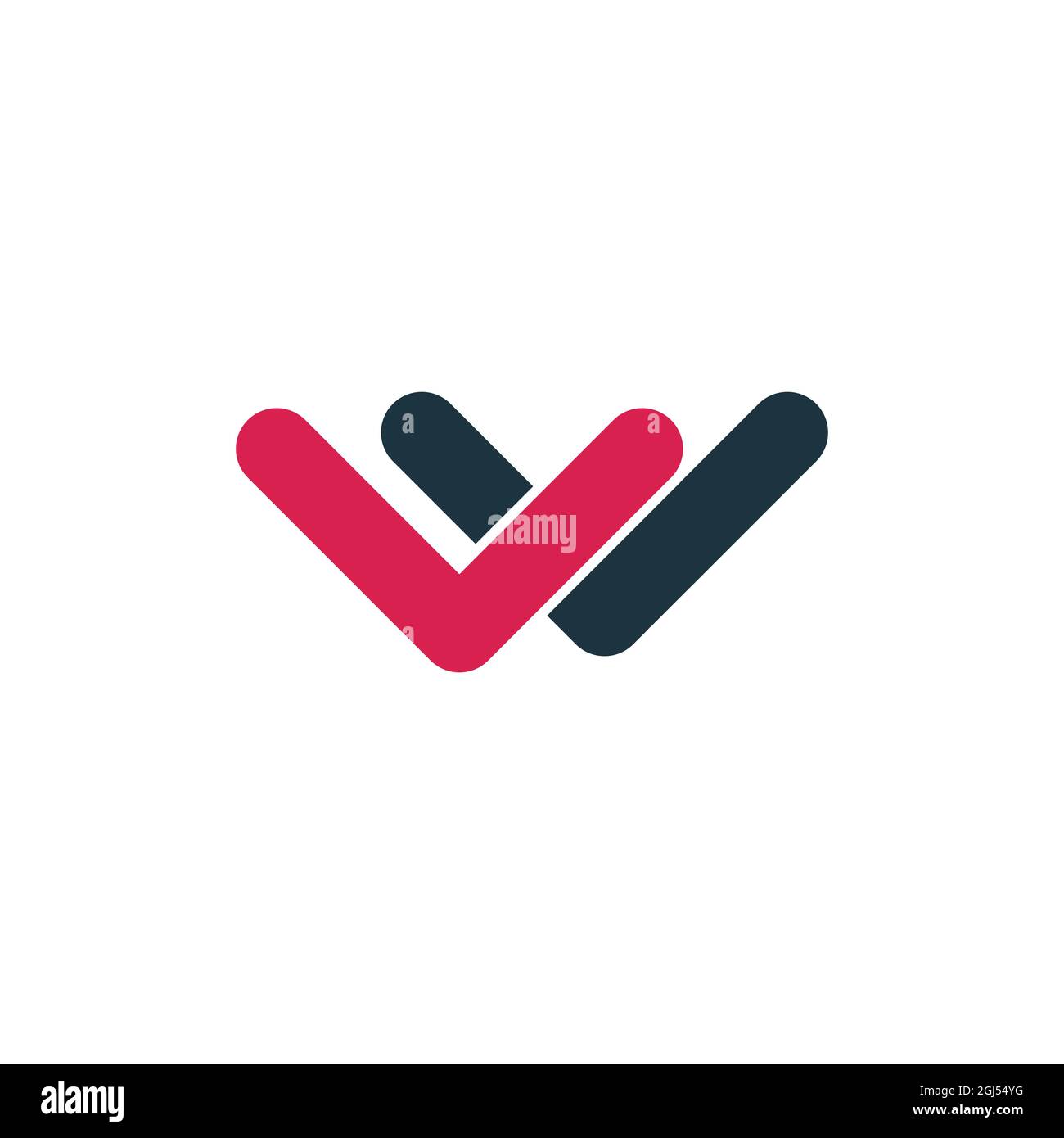 Letter W logo icon design template element. Two arrows pointing down ...