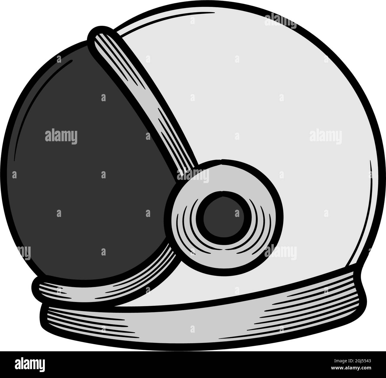 Astronaut helmet hand drawn icon illustration isolated Stock Vector