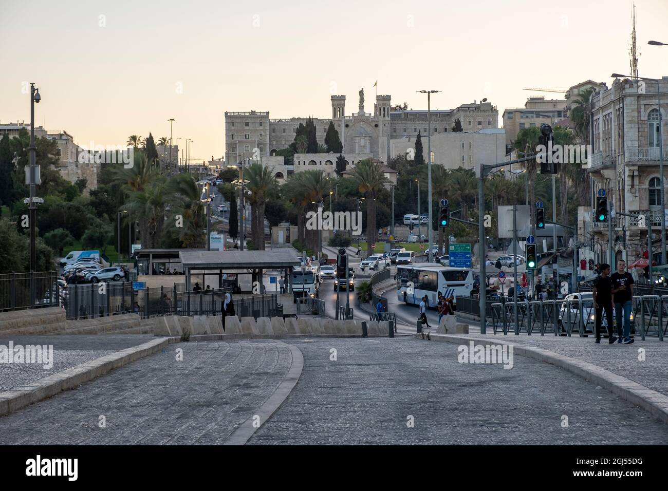 View of Sultan Suleiman commercial street in East Jerusalem Israel