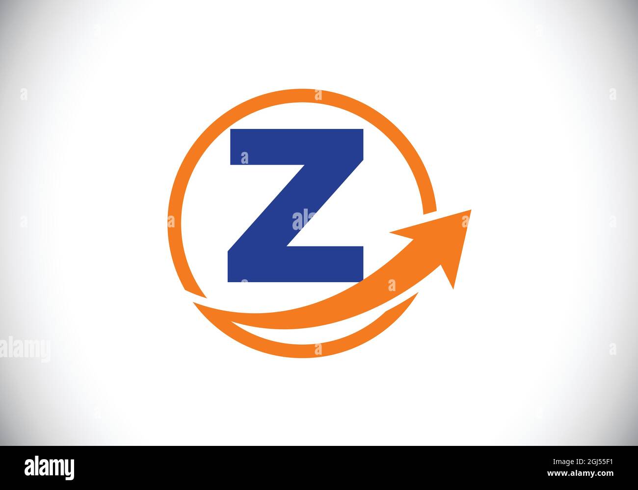 Initial Z monogram alphabet symbol design incorporated with the arrow