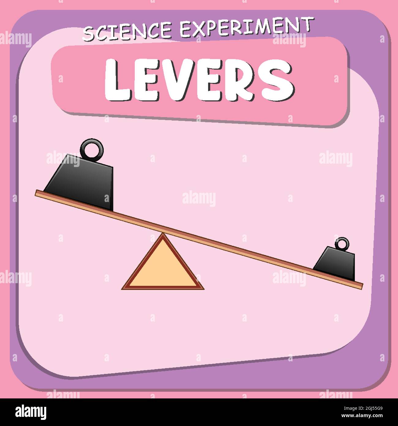 Levers science experiment poster illustration Stock Vector Image & Art