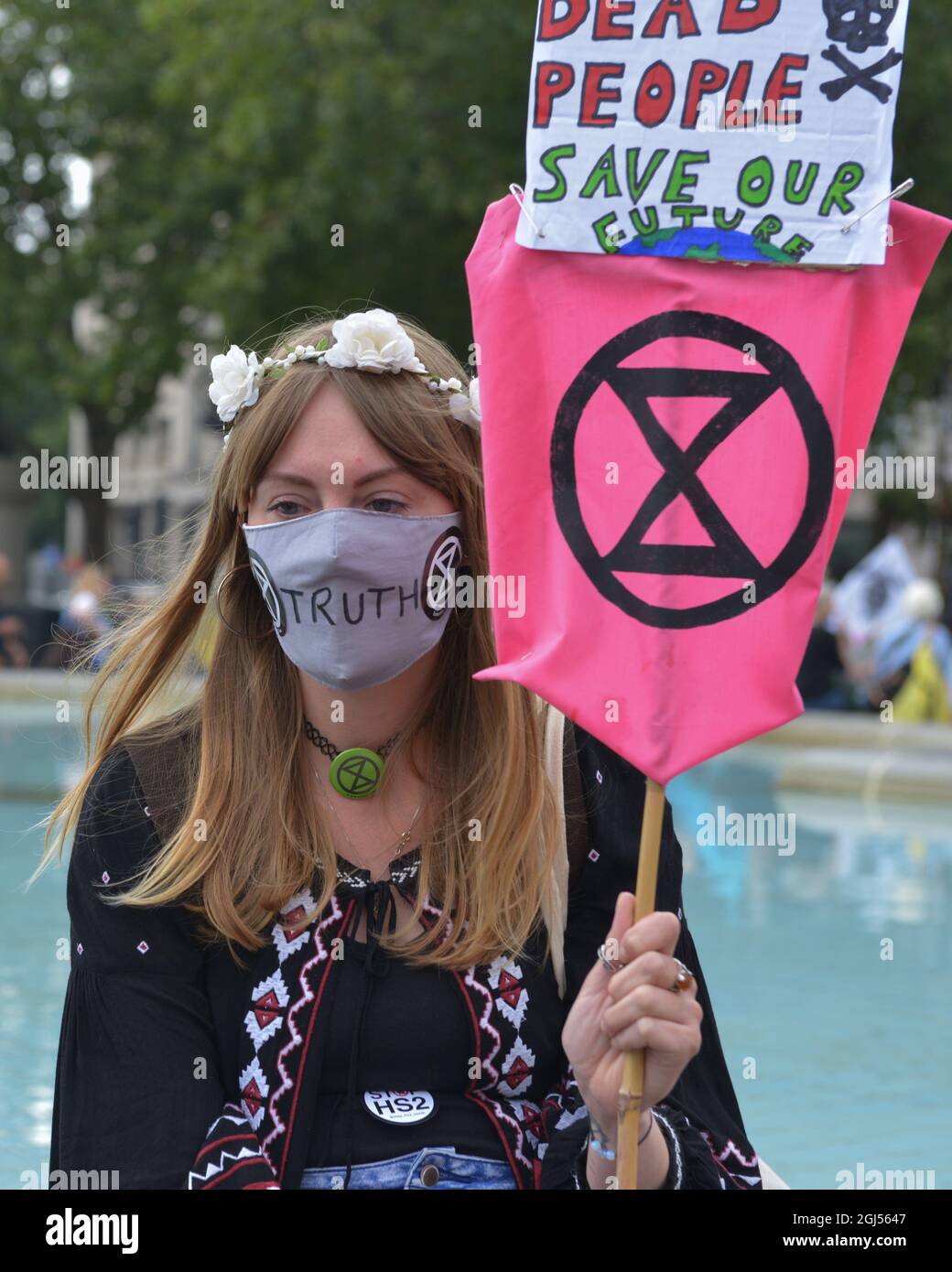 Extinction Rebellion March for Nature in London, UK. Stock Photo