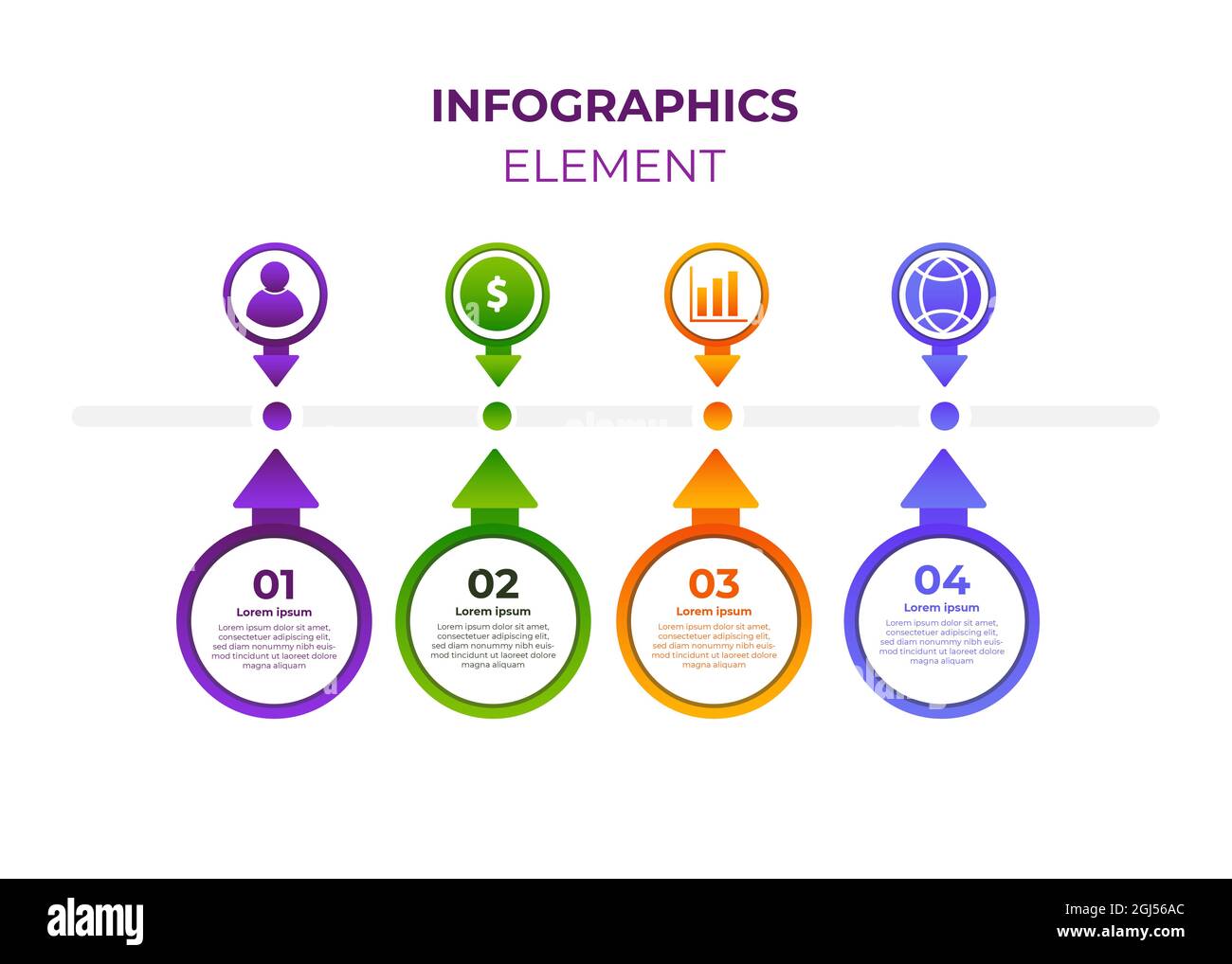 simple modern gradient business infographic design template Stock Photo ...