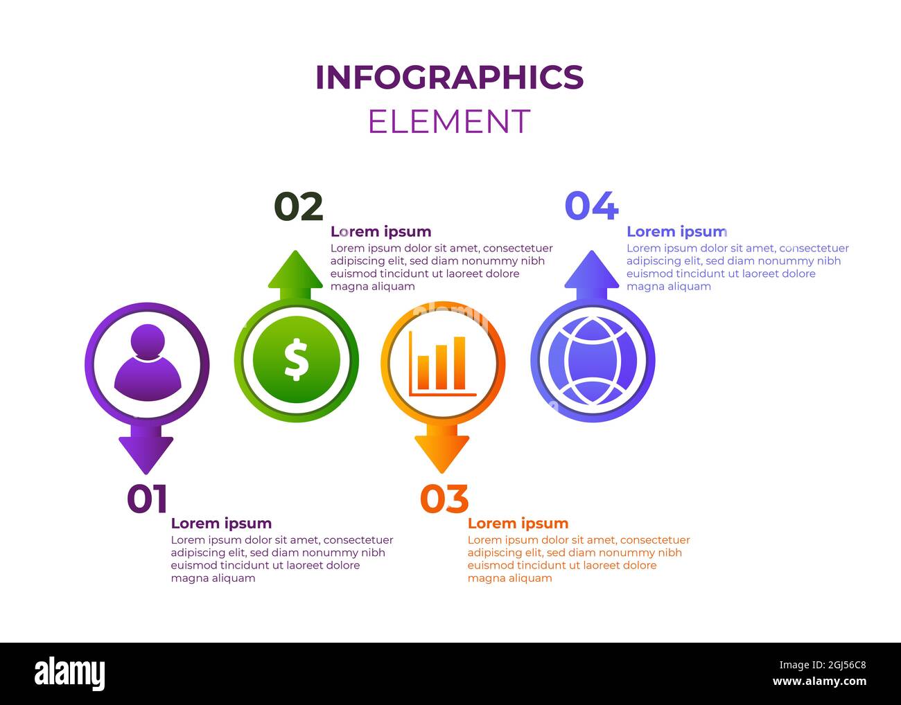 simple modern gradient business infographic design template Stock Photo ...