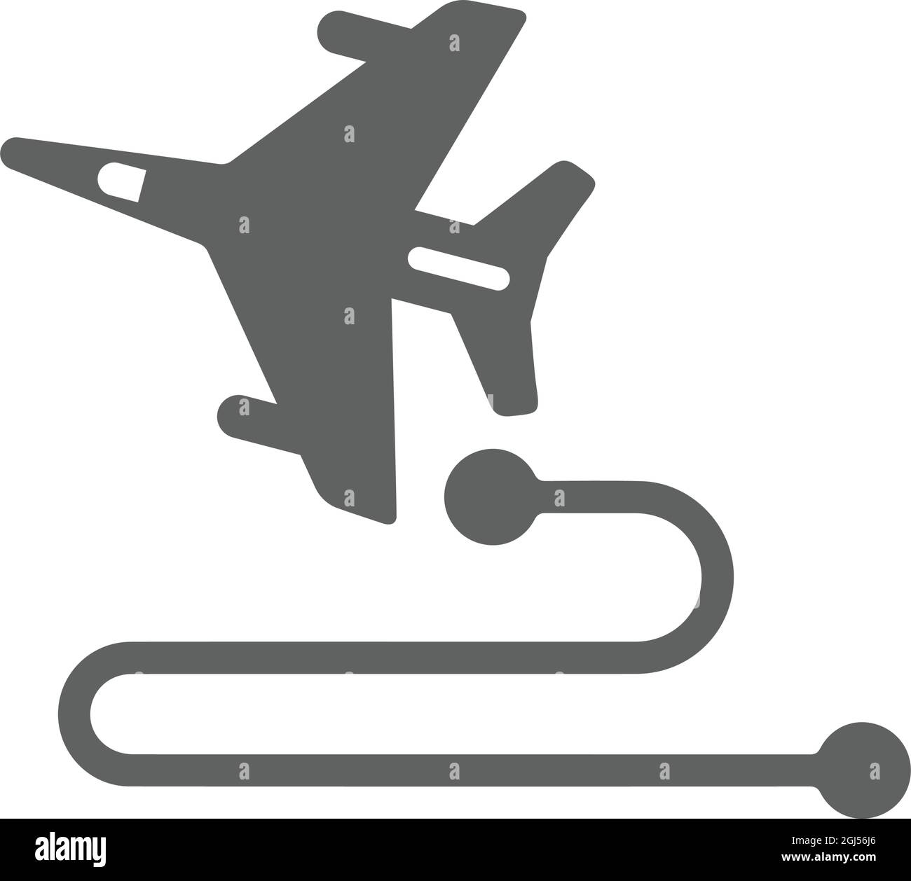 Flight, route icon - Simple editable vector EPS file Stock Vector Image ...
