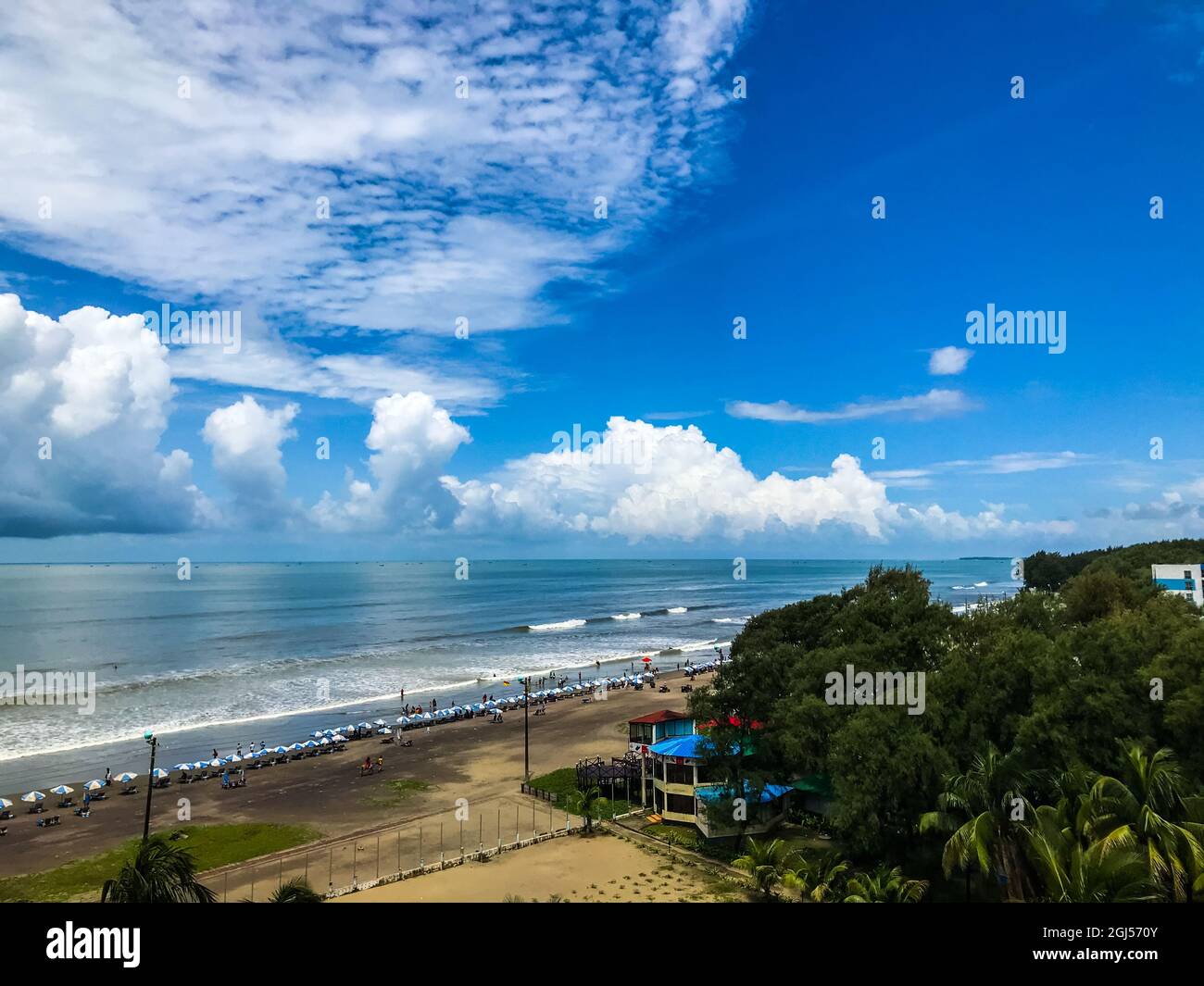 landscape of cox's bazar sea beach . Stock Photo