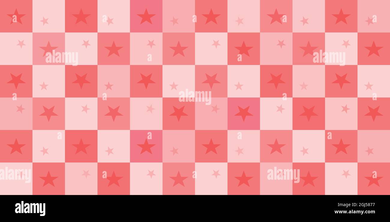 Plaid tartan fabric textile cloth stars mosaic pink pastel square wrapping paper colorful abstract backgrounds textured wallpaper vector illustration Stock Vector