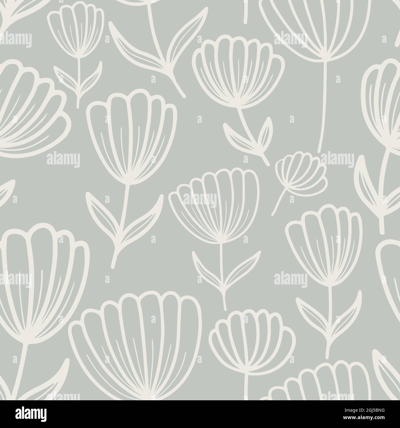 seamless pattern with hand drawn botanical elements delicate pastel color. Stock Vector