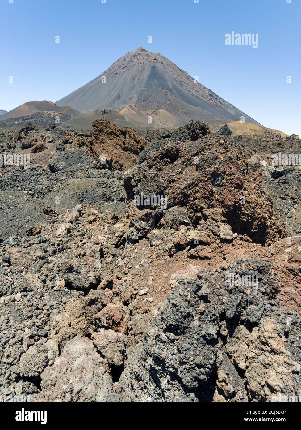Stratovolcano mount Pico do Fogo. Fogo Island (Ilha do Fogo), part of ...