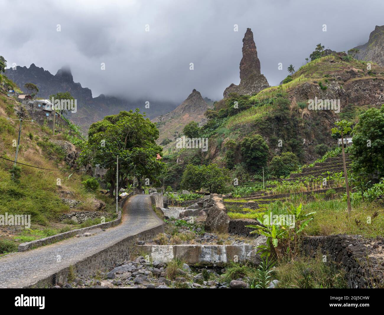 Valley Ribeira Da Torre On The Island Santo Antao Cape Verde Stock valley-ribeira-da-torre-on-the-island-santo-antao-cape-verde-stock