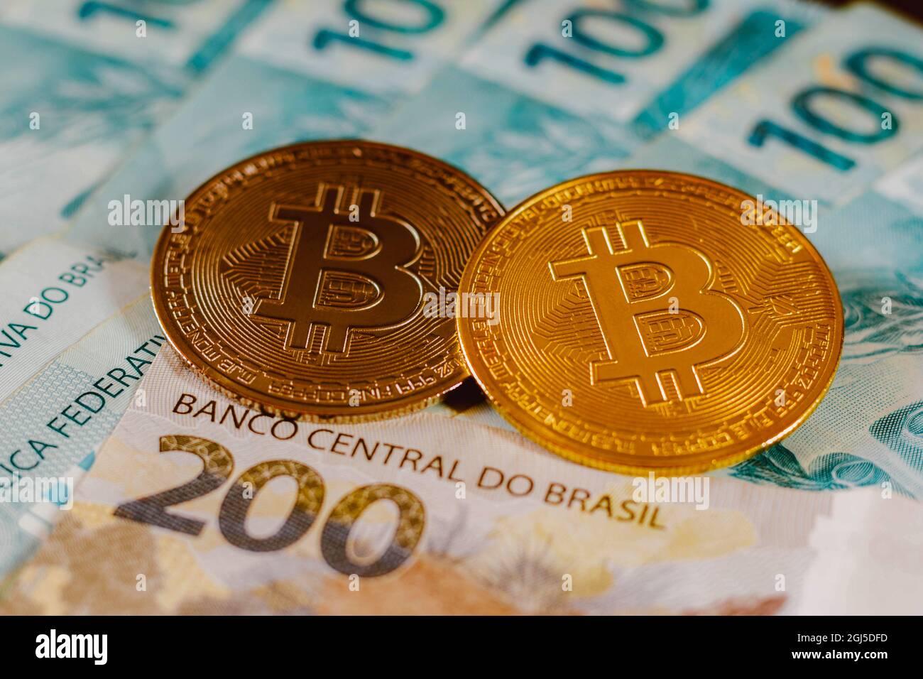 Brazil. 08th Sep, 2021. In this photo illustration the Bitcoins are