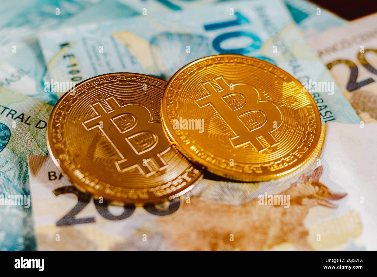 Brazil. 08th Sep, 2021. In this photo illustration the Bitcoins are