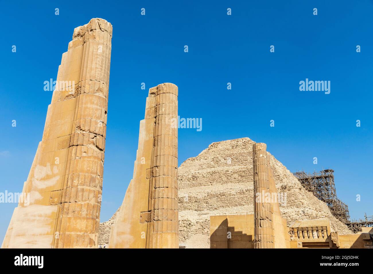 Africa, Egypt, Saqqara. The Step Pyramid of Djoser in the Saqqara Necropolis. Stock Photo
