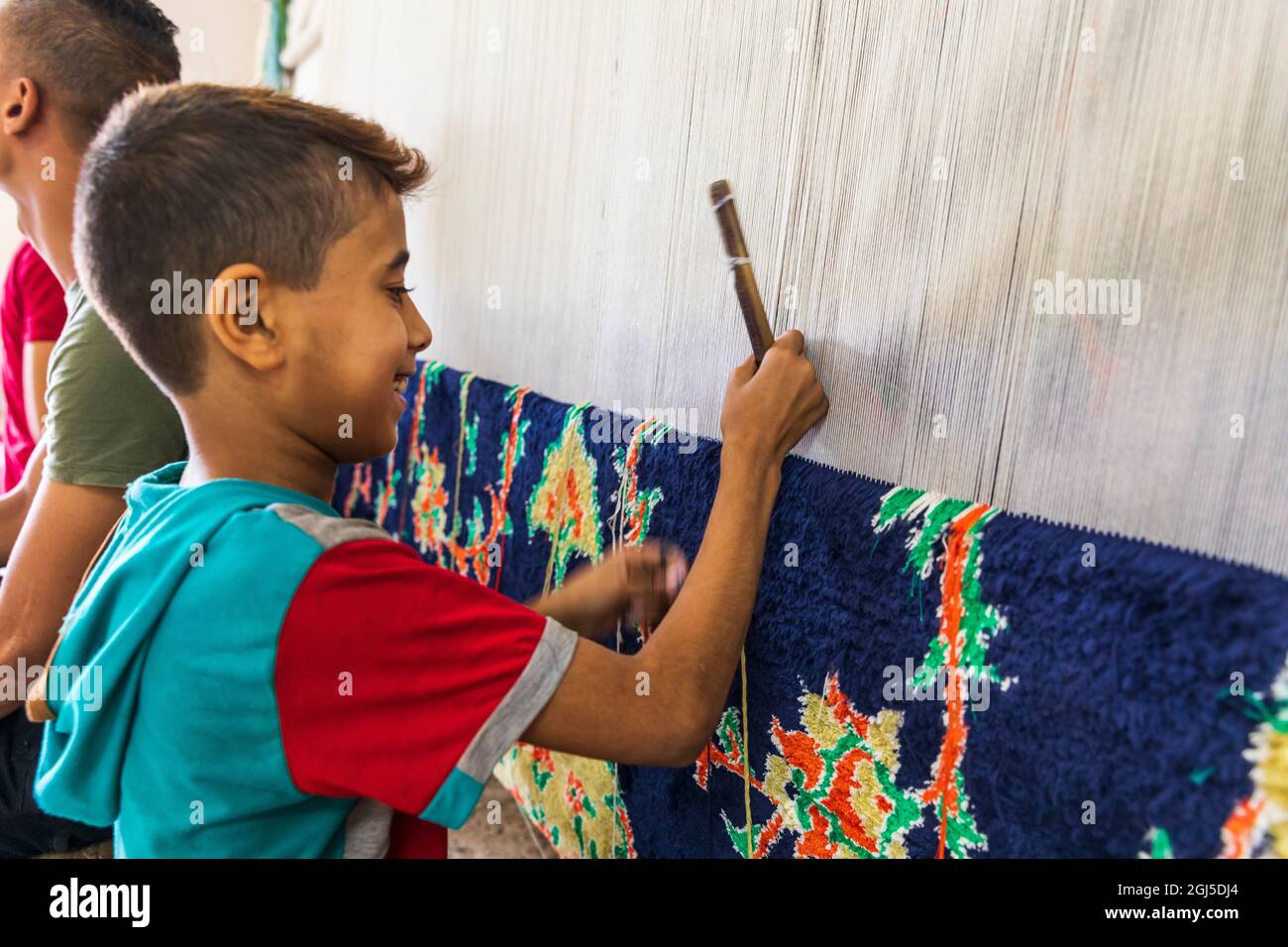 Africa, Egypt, Cairo, Giza. October 4, 2018. Carpet, tapestry, and rug