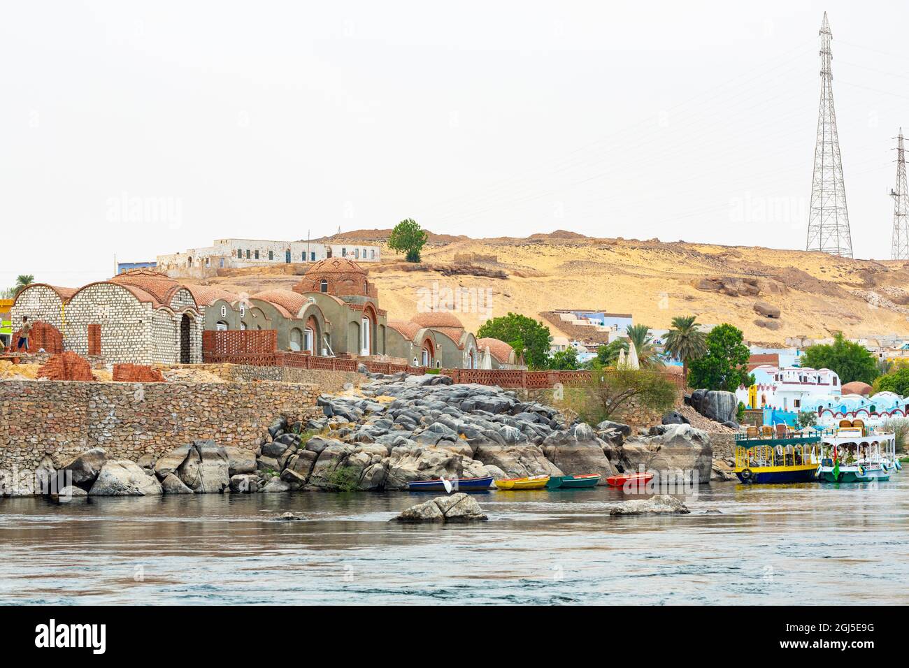 Egypt. Nubian Village on Elephantine Island, located in the Nile River ...