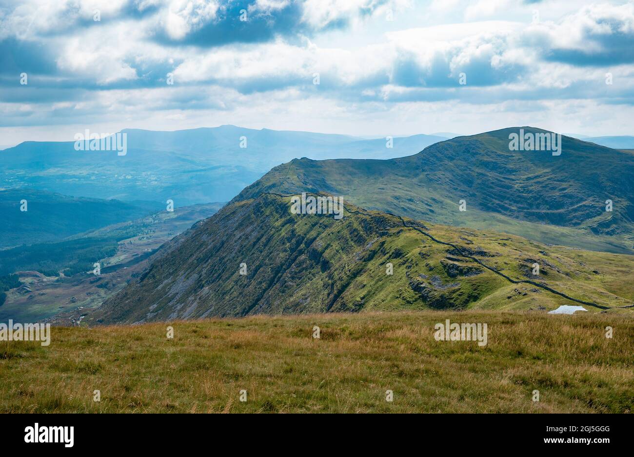 Mount Diffwys seen from Y Llethr, southern snowdonia national park. Stock Photo