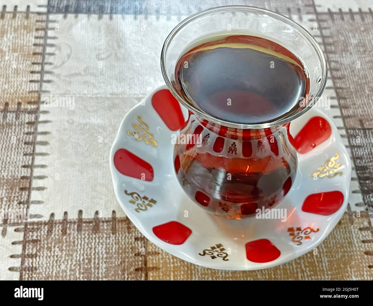 traditional turkish tea in glass cup Stock Photo Alamy
