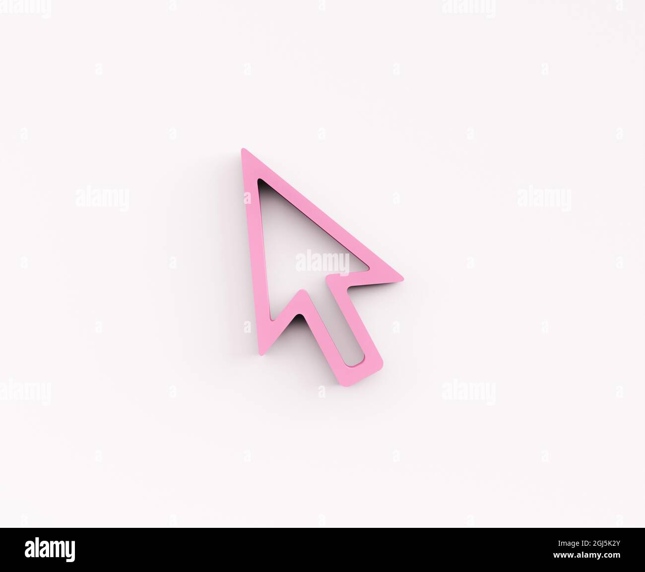 3d computer cursor arrow on minimalist white background. 3d rendering ...