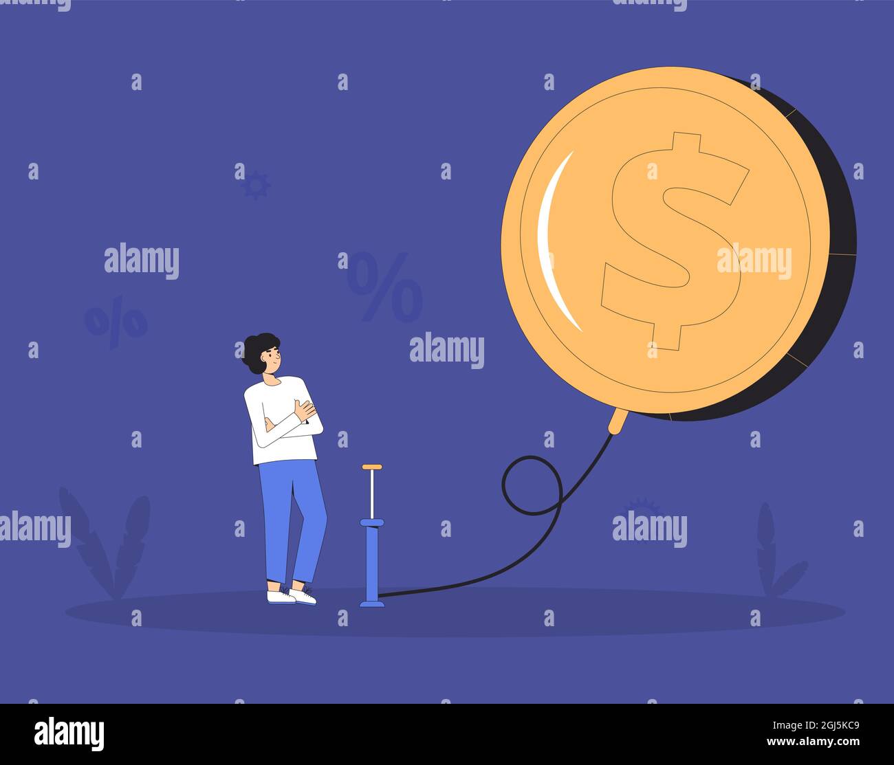 Inflation. Investment bubble. Economical finance changes process Stock