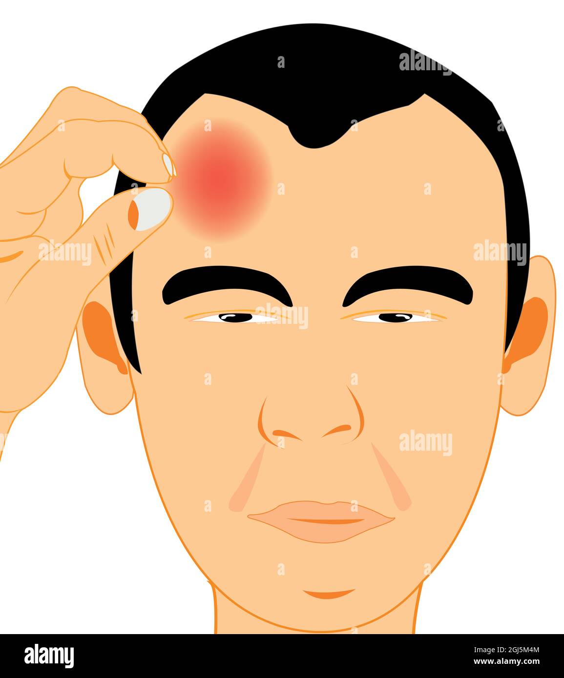 Man with headache on white background is insulated Stock Vector Image ...