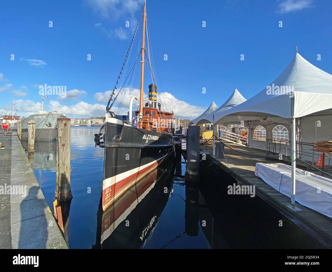 Steamship, Museum harbour Flensburg, Dampschiff, Museumshafen Stock Photo