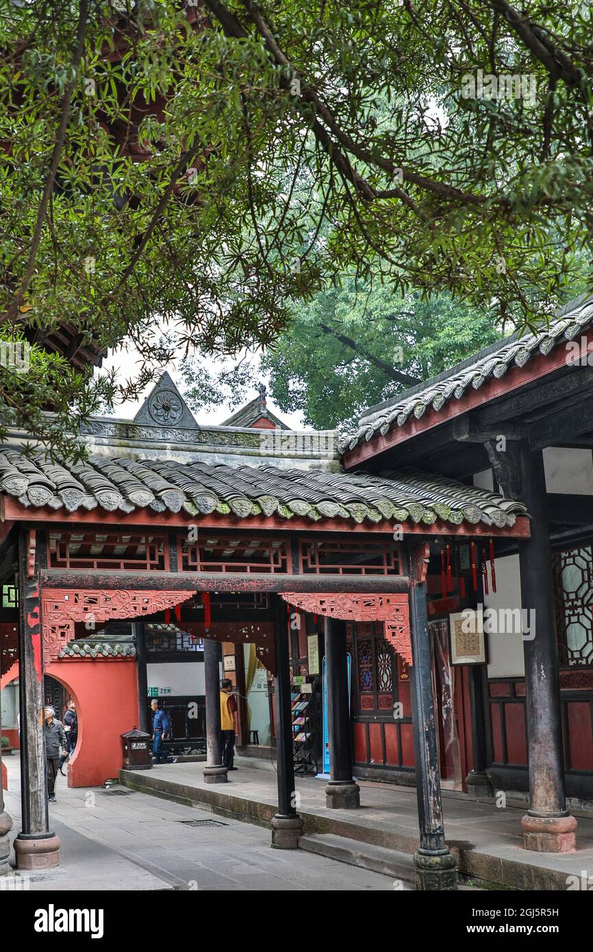 Asia, China, Sichuan Province, Cheng Du, Temple (Editorial Use Only) Stock Photo