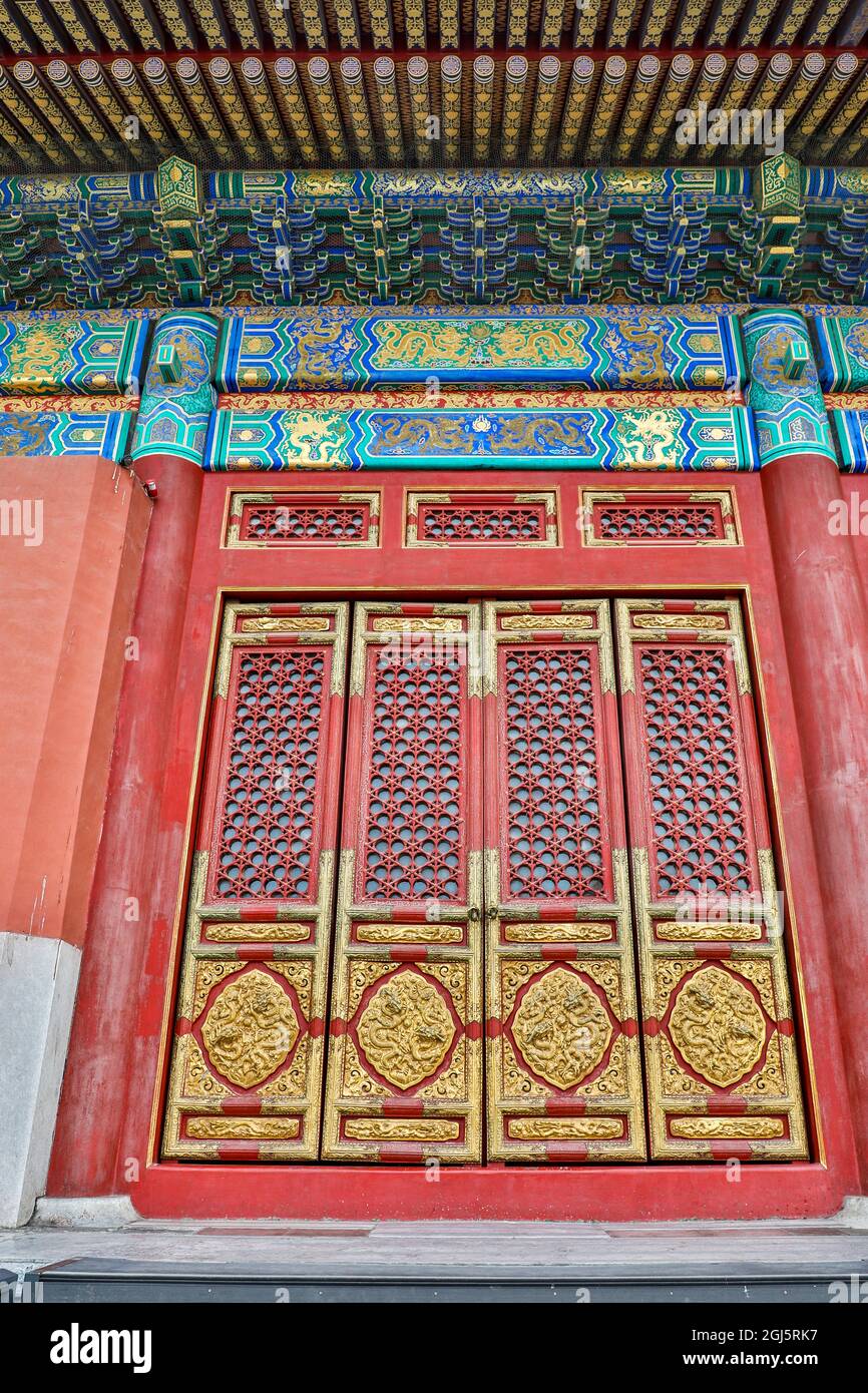 Asia, China, Beijing, Building Detail of the Forbidden City Stock Photo ...