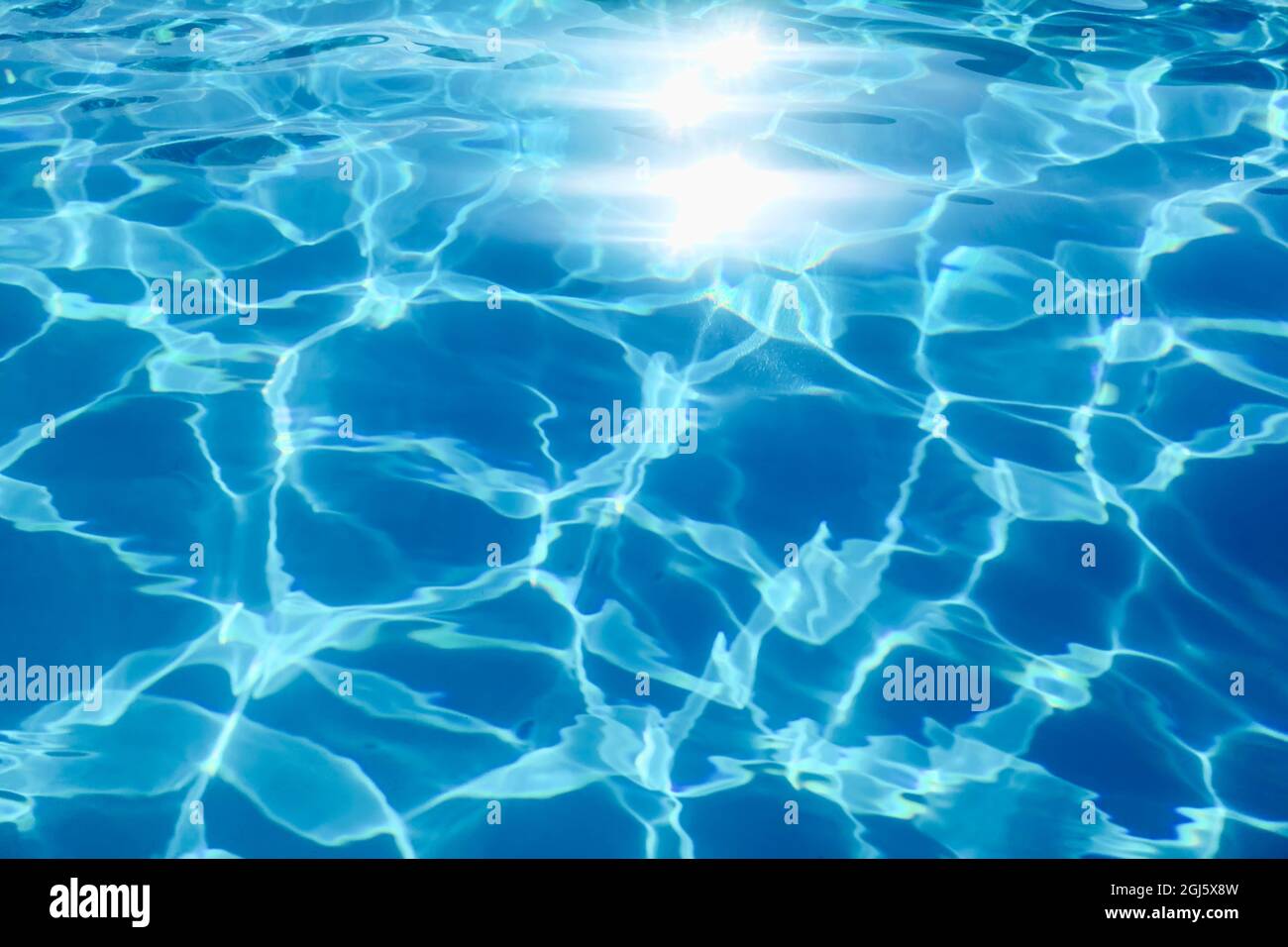 Blue Ripple Water Background, Swimming Pool Water Sun Reflection Stock ...
