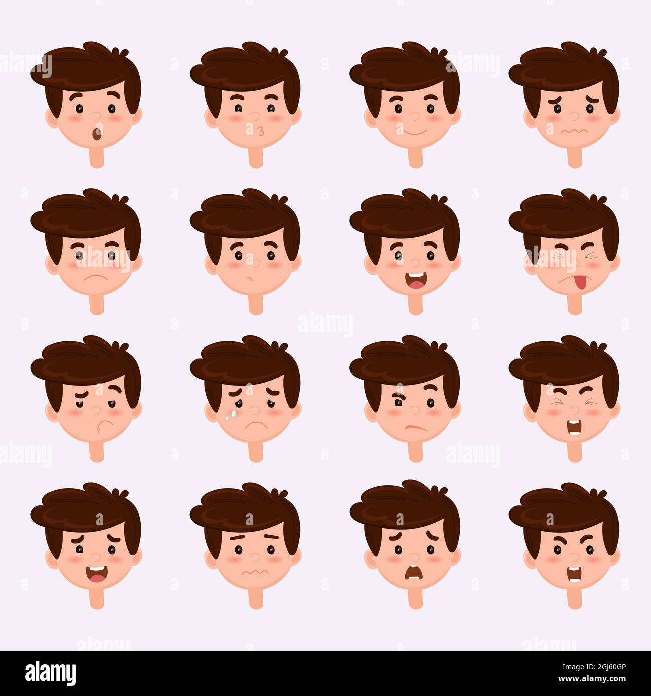 Cartoon Boy Face With Different Emotions Stock Illustration - Download  Image Now - Facial Expression, Human Face, Simplicity - iStock