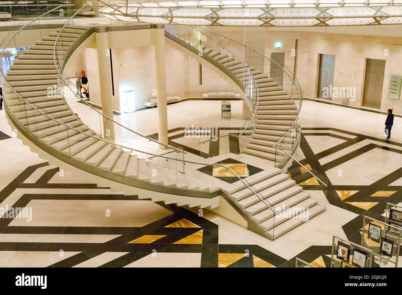 State of Qatar, Doha. Interior of Museum of Islamic Art, built 2008
