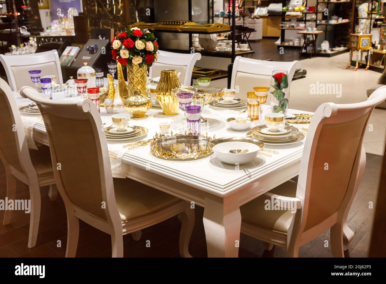 State of Qatar. Doha. Modern formal table setting. (Editorial Use Only