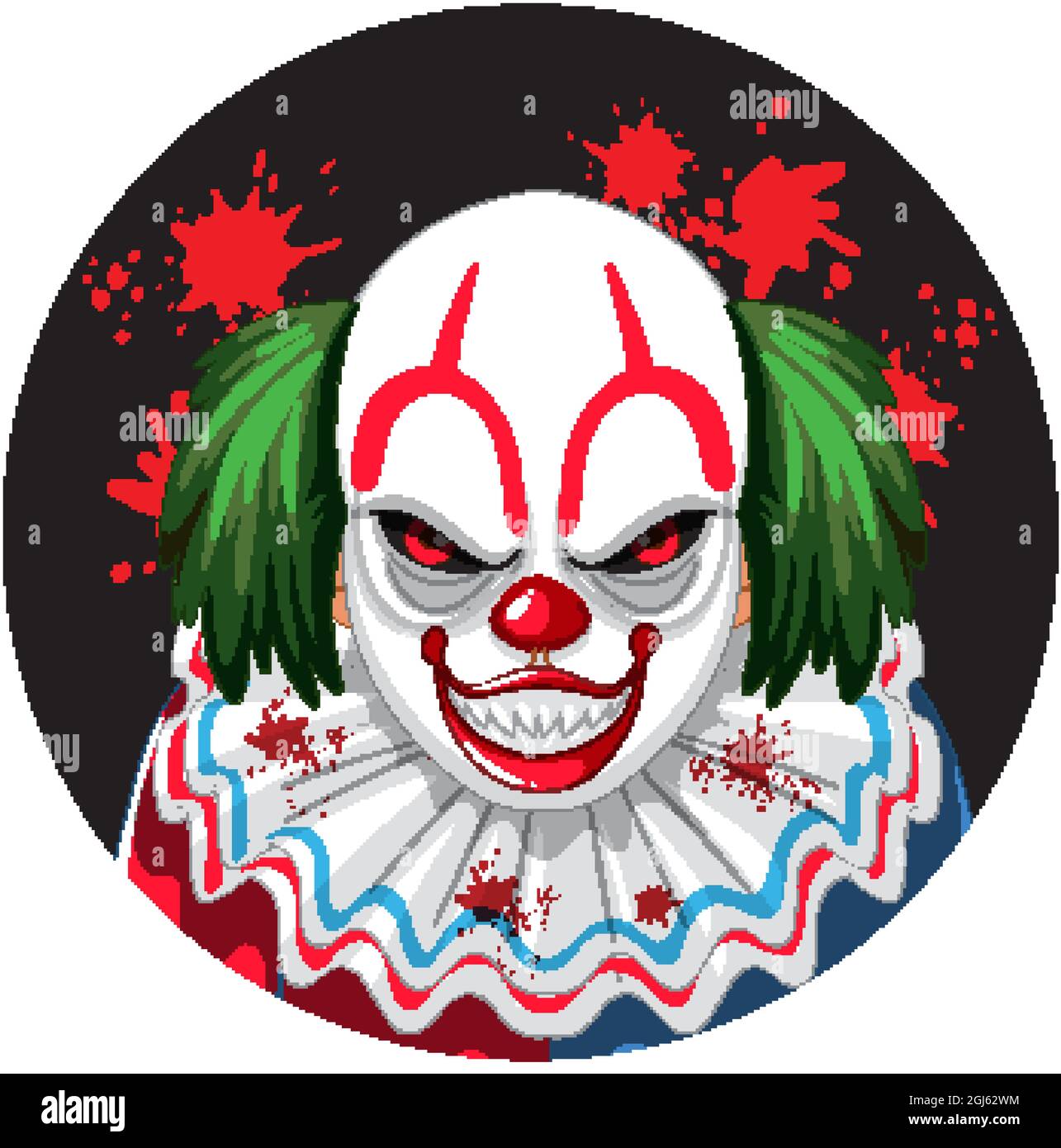Creepy clown face on white background illustration Stock Vector Image ...