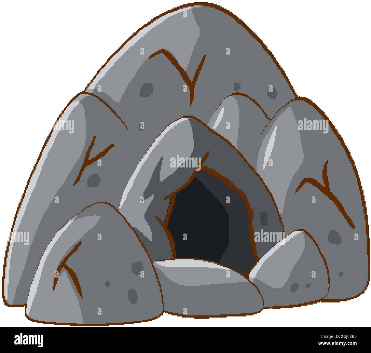 Stone cave on white background illustration Stock Vector Image & Art ...