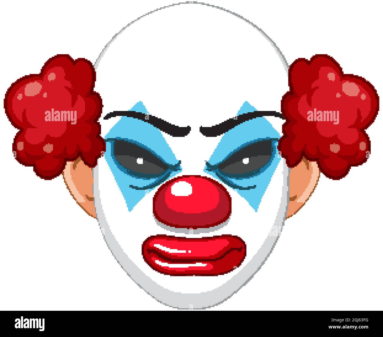 Creepy clown face on white background illustration Stock Vector Image ...