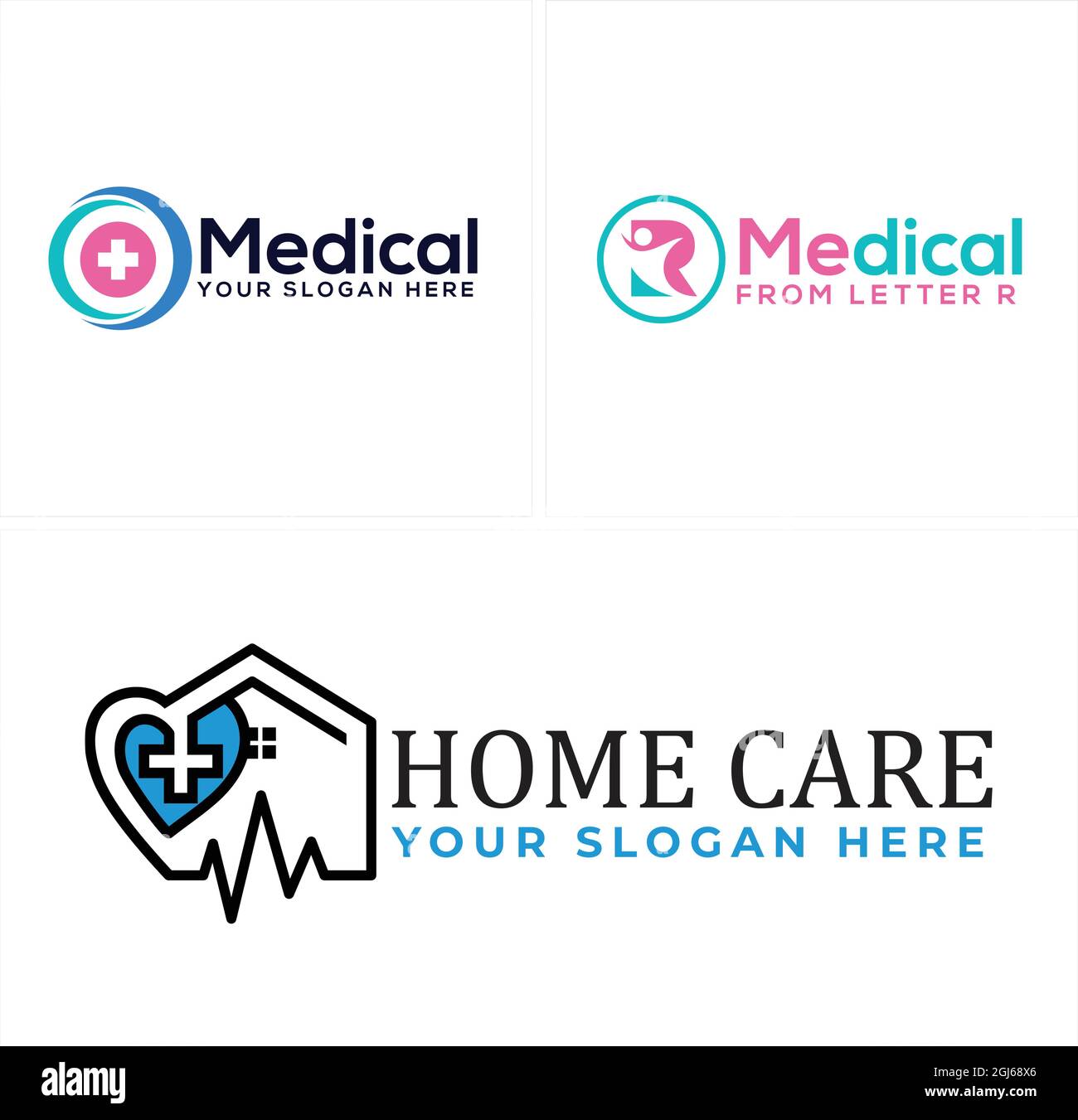 Medical home care people logo design Stock Vector