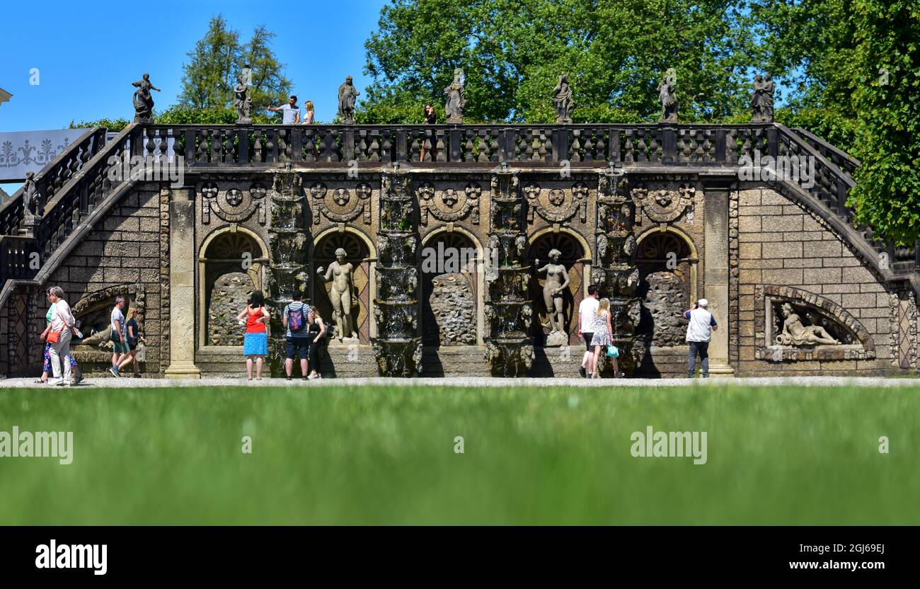 HANNOVER, GERMANY May 03, 2021 A sunny day in the Royal Gardens of