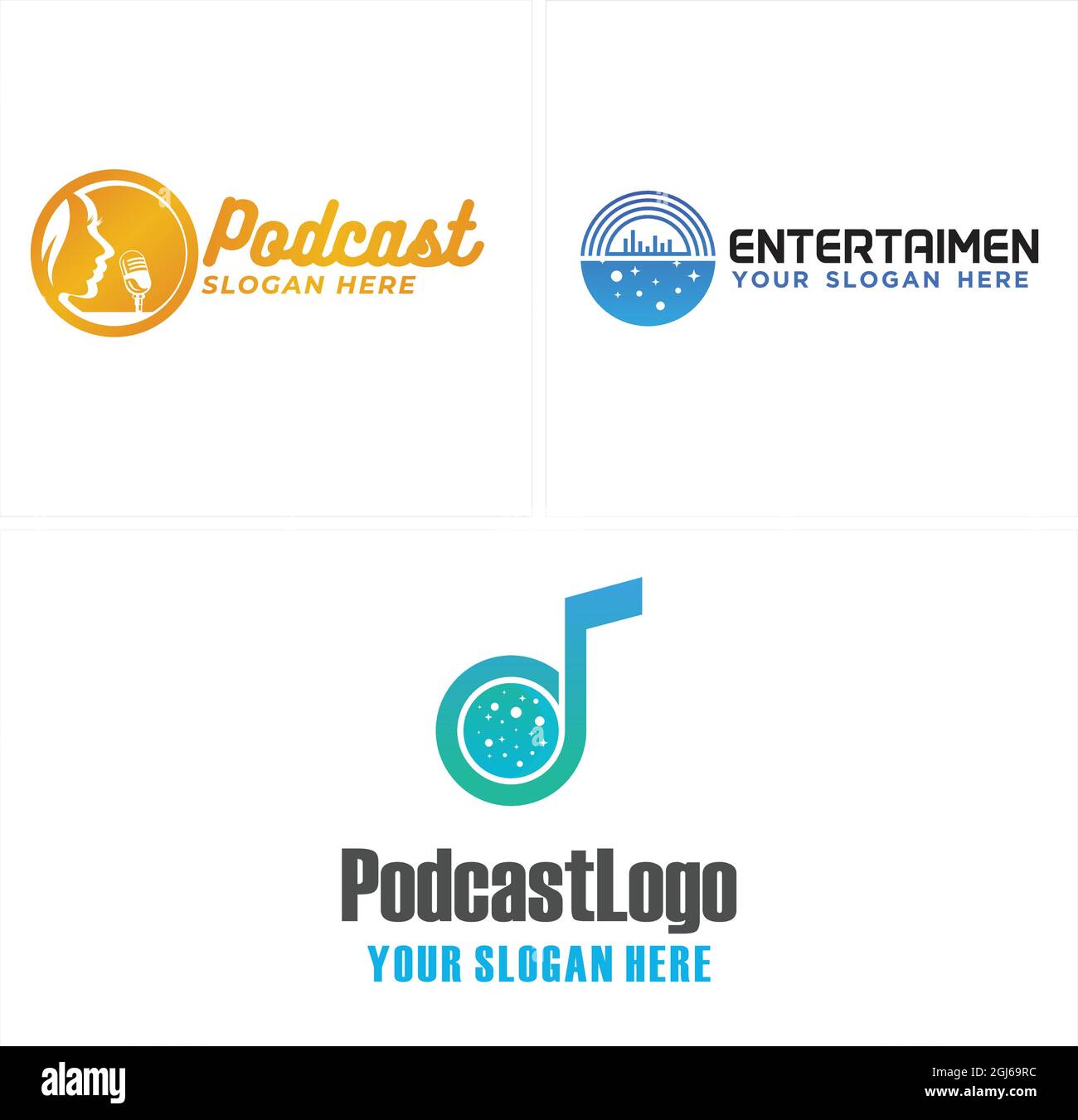 Entertainment podcast microphone logo design Stock Vector Image & Art ...
